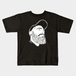 Beardy Beef - white lines Kids T-Shirt